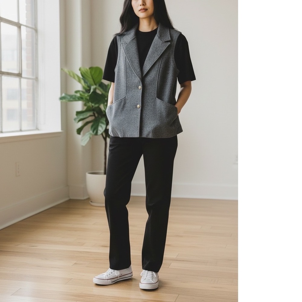 ZARA Heavyweight Tailored Vest | Sleeveless Blazer Style | Fall Winter Layer M-L